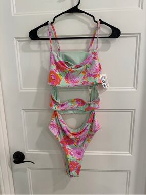 TiniBikini NWT Floral One-Piece Cutout Swimsuit